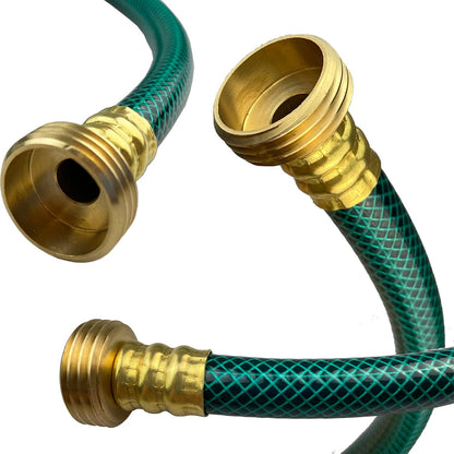 PVC Garden Hose 1/2 Inch, 2 FT Flexible Water Hose Green with Male and Female Plastic Fittings - No Leaking and Lightweight for Household Outdoors Lawns Patio
