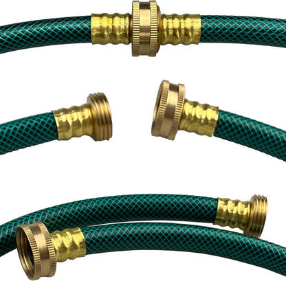 PVC Garden Hose 1/2 Inch, 2 FT Flexible Water Hose Green with Male and Female Plastic Fittings - No Leaking and Lightweight for Household Outdoors Lawns Patio
