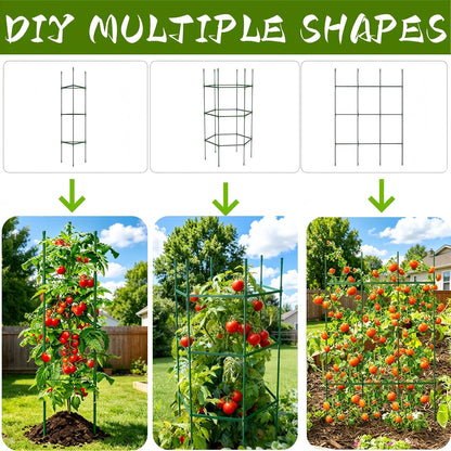 6 Pack Tomato Cages for Garden, 51.2 Inch Tall Adjustable Tower Tomato Trellis for Raised Garden Bed, Heavy Duty Metal Tomato Plants Support Stakes for Outdoor Pots Climbing Plants, Vegetables, Flower