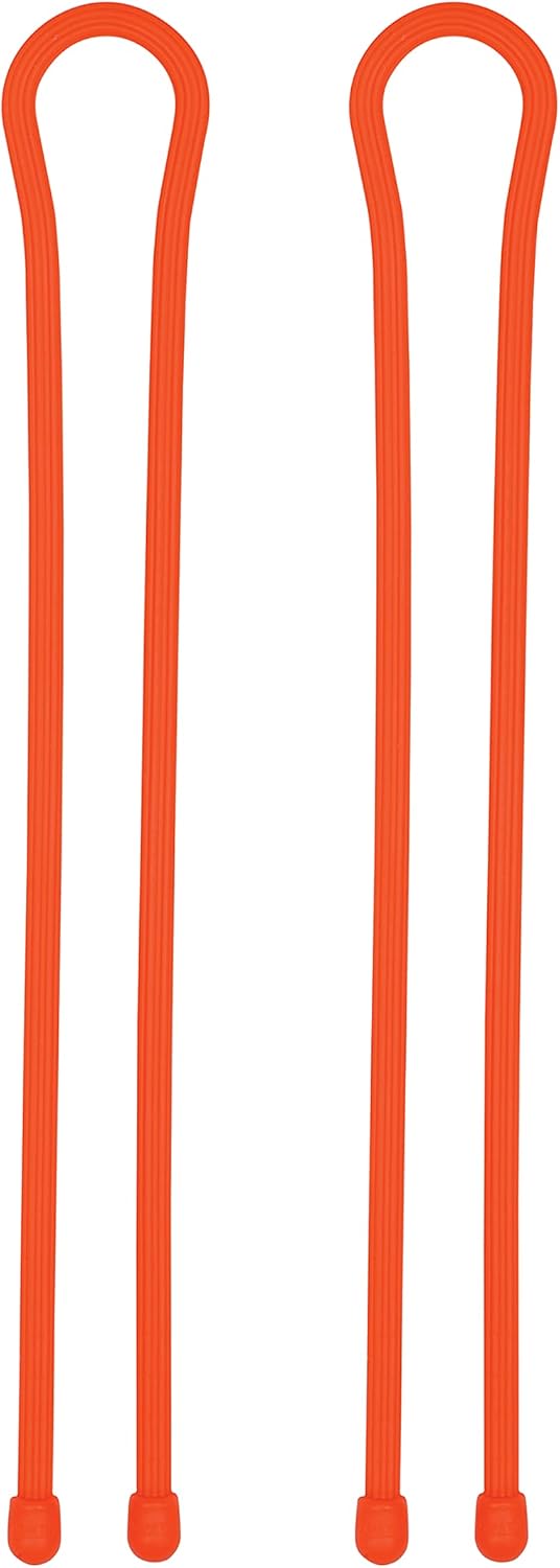 Gear Tie Reusable Rubber Twist Tie 24", 2-Pack, Bright Orange New Packaging