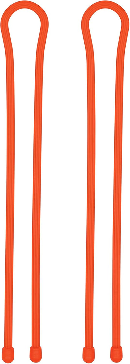 Gear Tie Reusable Rubber Twist Tie 24", 2-Pack, Bright Orange New Packaging