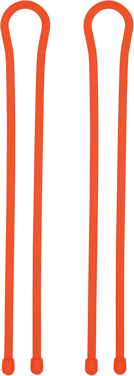 Gear Tie Reusable Rubber Twist Tie 24", 2-Pack, Bright Orange New Packaging
