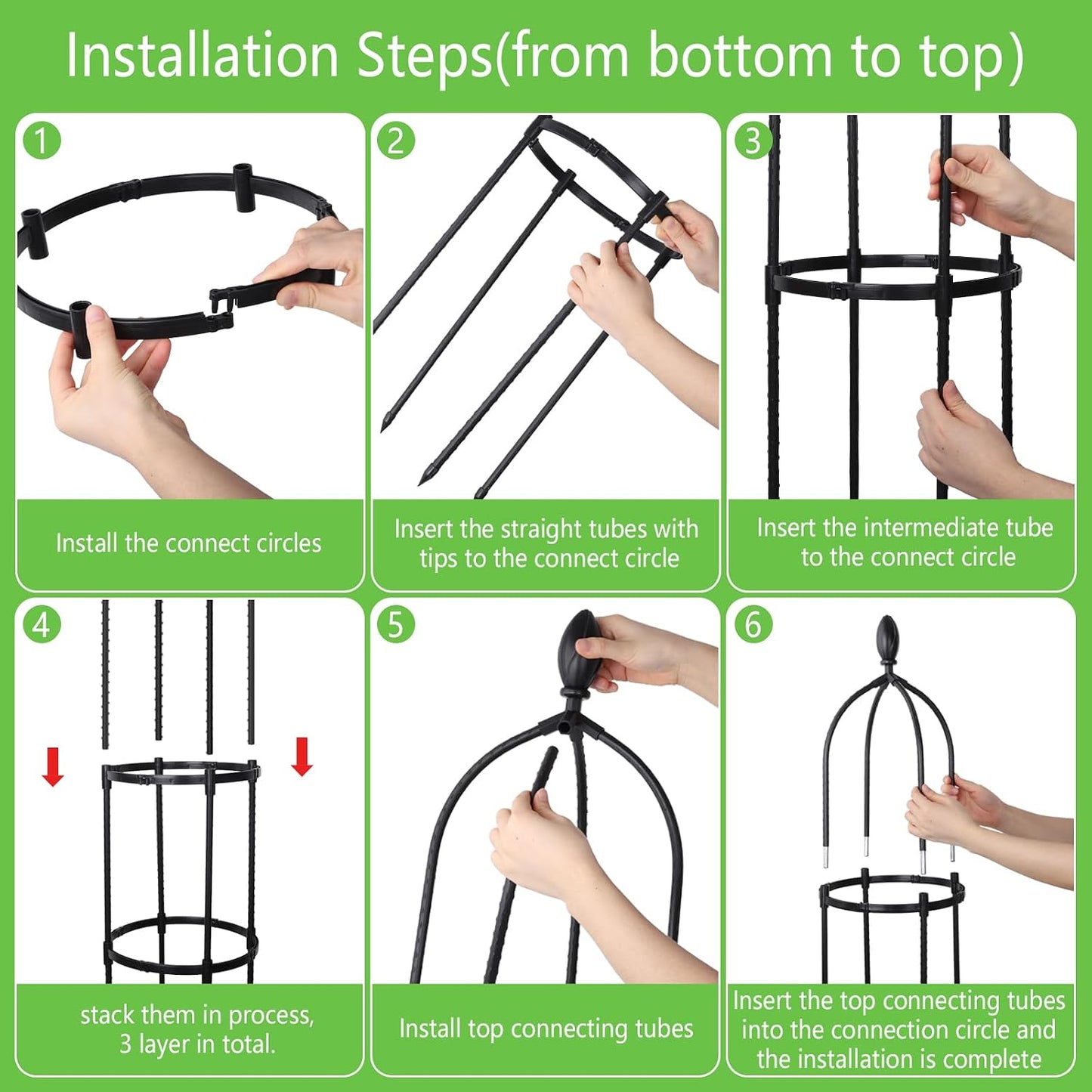 2 Pack 5Ft Tall Garden Obelisk Trellis for Climbing Plants Outdoor