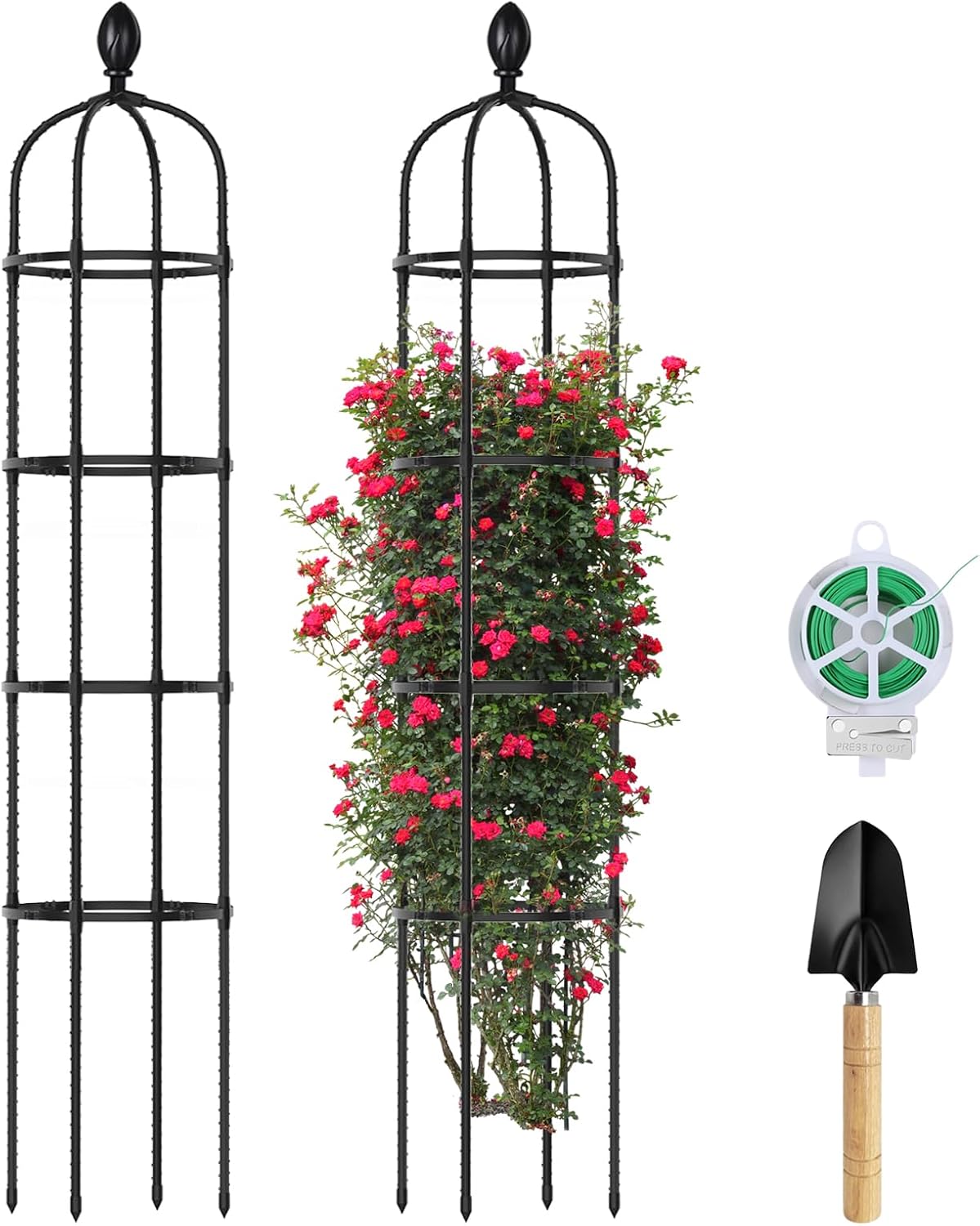 2 Pack 5Ft Tall Garden Obelisk Trellis for Climbing Plants Outdoor