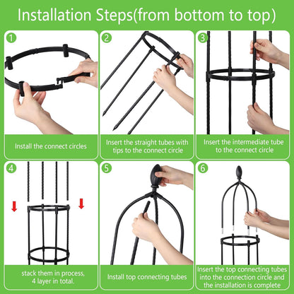 2 Pack 5Ft Tall Garden Obelisk Trellis for Climbing Plants Outdoor