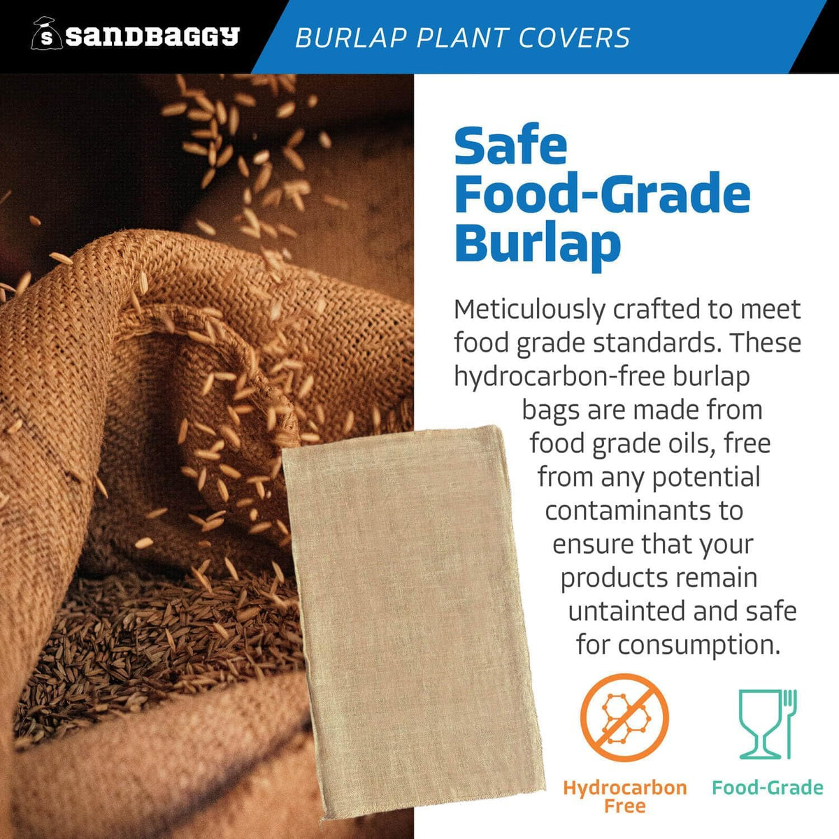24" x 40" Burlap Plant Cover Bags - Frost & Freeze Protection Cloth for Outdoor Trees, Shrubs, Plants in Winter - Reusable, 100% Natural Burlap - Food Grade, Hydrocarbon-Free (100 Bags)