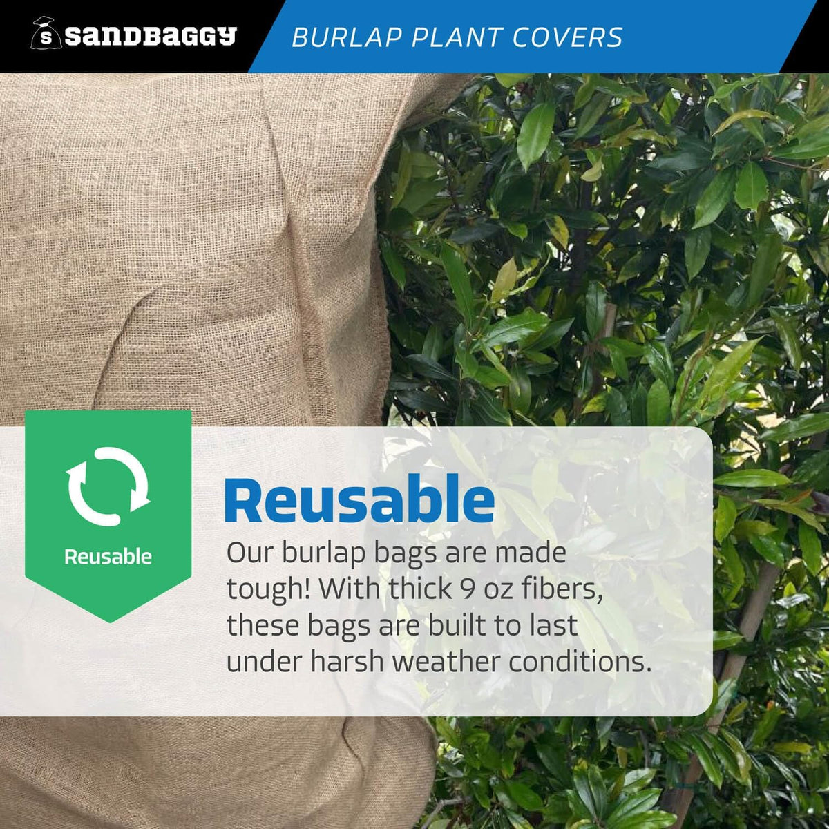24" x 40" Burlap Plant Cover Bags - Frost & Freeze Protection Cloth for Outdoor Trees, Shrubs, Plants in Winter - Reusable, 100% Natural Burlap - Food Grade, Hydrocarbon-Free (100 Bags)