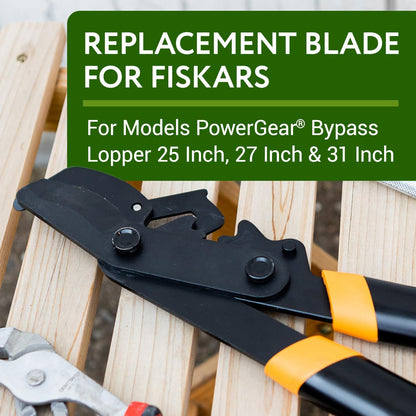 Lopper Replacement Blades - 2 Pack, Compatible with Fiskars PowerGear 25"/31" & PowerGear 2 27"/32" - Bypass Lopper Blades - PTFE-Coated for Gardening Tools - Ambidextrous with Storage Bag