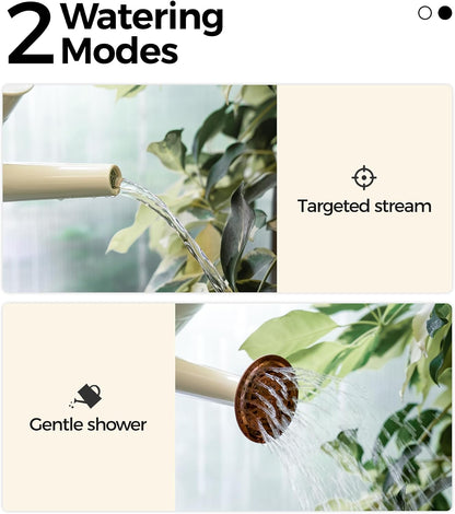 Metal Watering Can for Indoor Outdoor Plant 1/2 Gallon Creamy