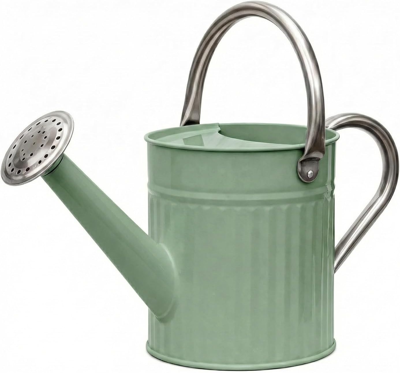 Metal Watering Can for Indoor Outdoor Plant 1/2 Gallon Creamy