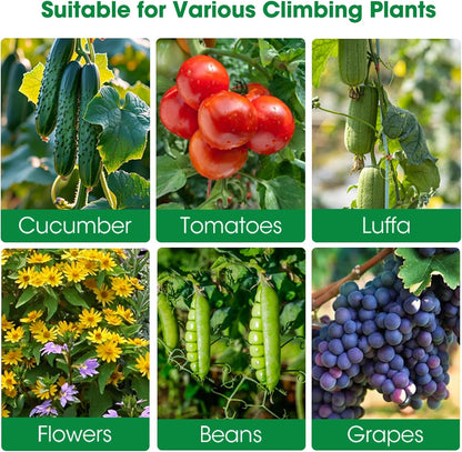 Cucumber Trellis for Raised Bed and Garden, 47" H x 47" W U-Shaped Metal Garden Trellis for Climbing Plants with Nylon Netting, Vegetable Support Frame