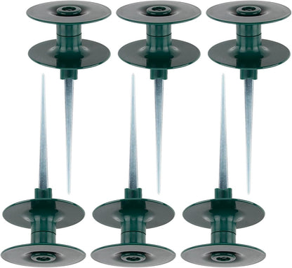 6PCS Garden Hose Guide Spike, 10 Inch Rust Free Zink Sturdy Metal Stake,Heavy Duty Spin Top, Keeps Garden Hose Out of Flower Beds for Plant Protection