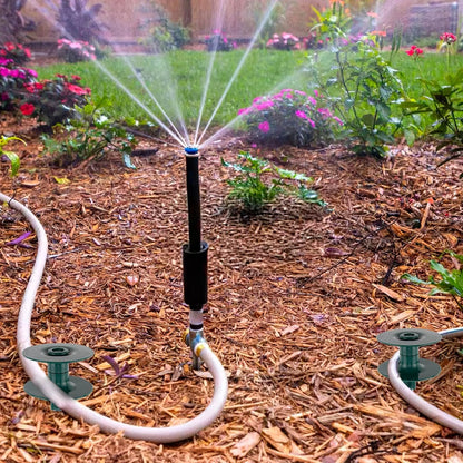 6PCS Garden Hose Guide Spike, 10 Inch Rust Free Zink Sturdy Metal Stake,Heavy Duty Spin Top, Keeps Garden Hose Out of Flower Beds for Plant Protection