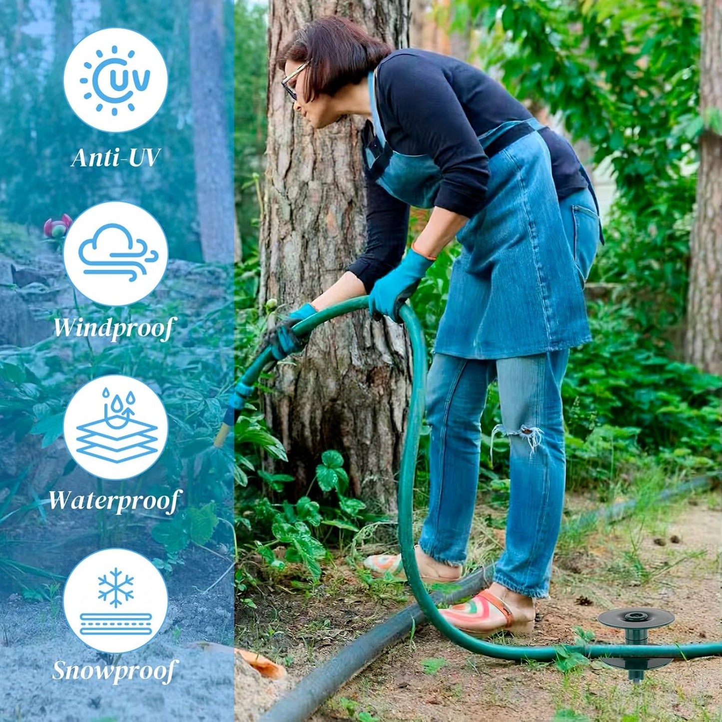 6PCS Garden Hose Guide Spike, 10 Inch Rust Free Zink Sturdy Metal Stake,Heavy Duty Spin Top, Keeps Garden Hose Out of Flower Beds for Plant Protection