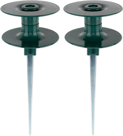 6PCS Garden Hose Guide Spike, 10 Inch Rust Free Zink Sturdy Metal Stake,Heavy Duty Spin Top, Keeps Garden Hose Out of Flower Beds for Plant Protection