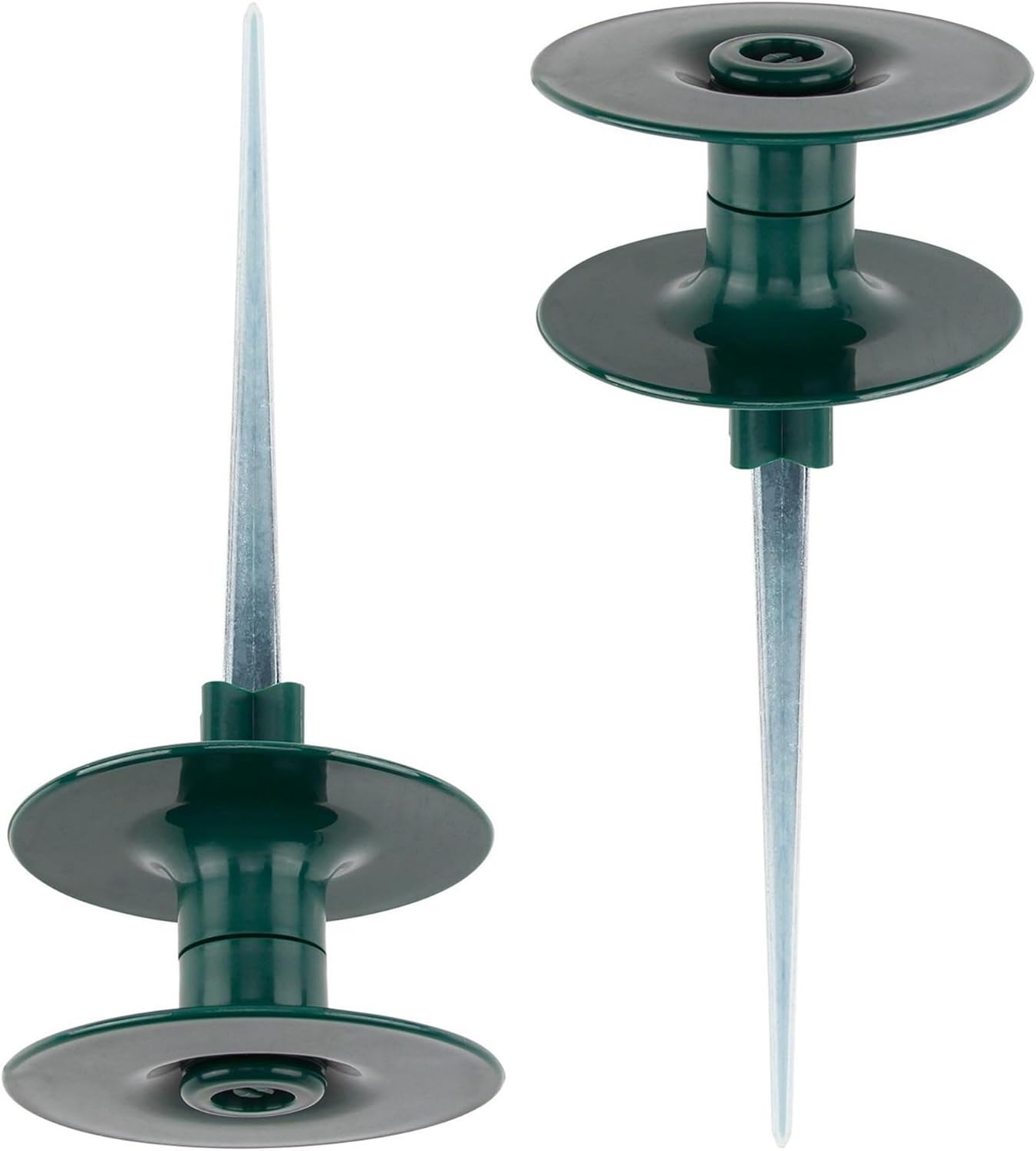 6PCS Garden Hose Guide Spike, 10 Inch Rust Free Zink Sturdy Metal Stake,Heavy Duty Spin Top, Keeps Garden Hose Out of Flower Beds for Plant Protection