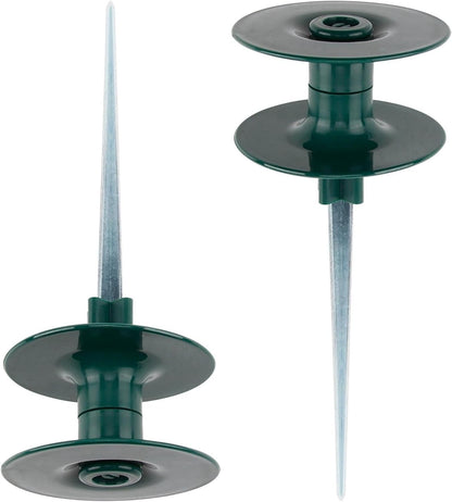 6PCS Garden Hose Guide Spike, 10 Inch Rust Free Zink Sturdy Metal Stake,Heavy Duty Spin Top, Keeps Garden Hose Out of Flower Beds for Plant Protection