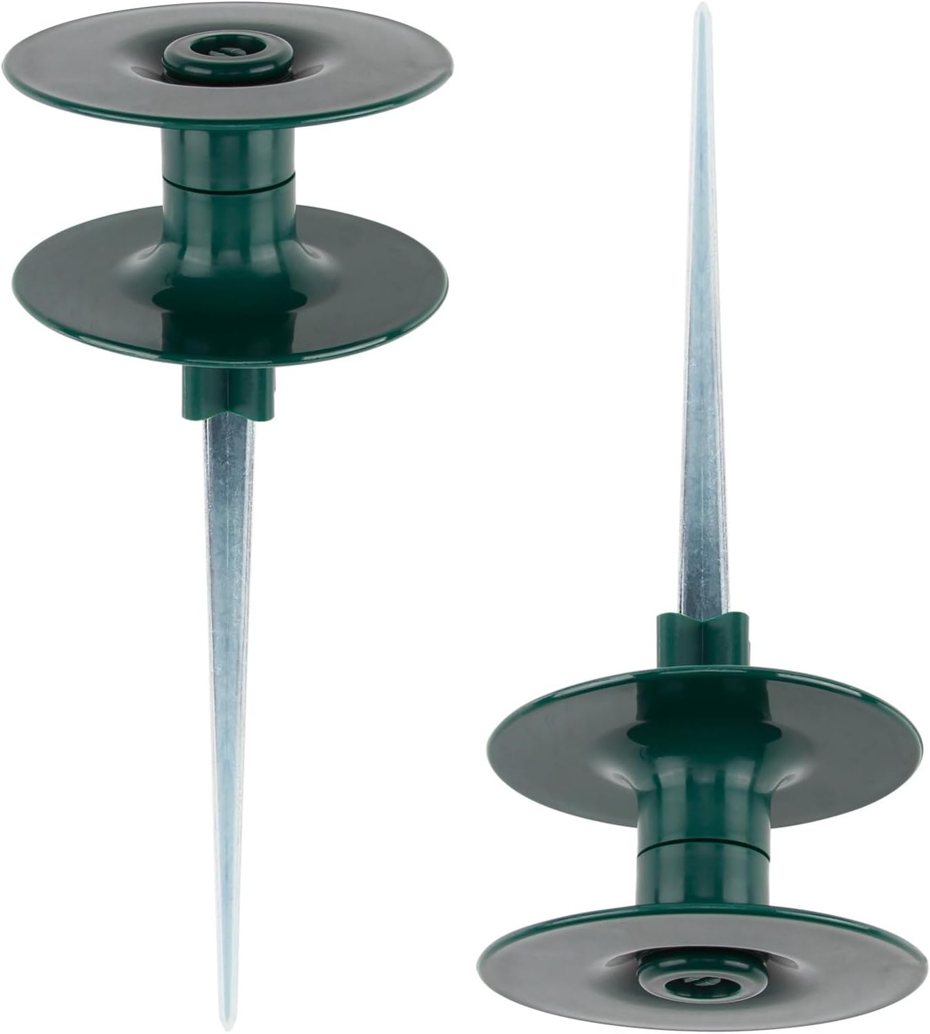 6PCS Garden Hose Guide Spike, 10 Inch Rust Free Zink Sturdy Metal Stake,Heavy Duty Spin Top, Keeps Garden Hose Out of Flower Beds for Plant Protection