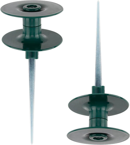 6PCS Garden Hose Guide Spike, 10 Inch Rust Free Zink Sturdy Metal Stake,Heavy Duty Spin Top, Keeps Garden Hose Out of Flower Beds for Plant Protection