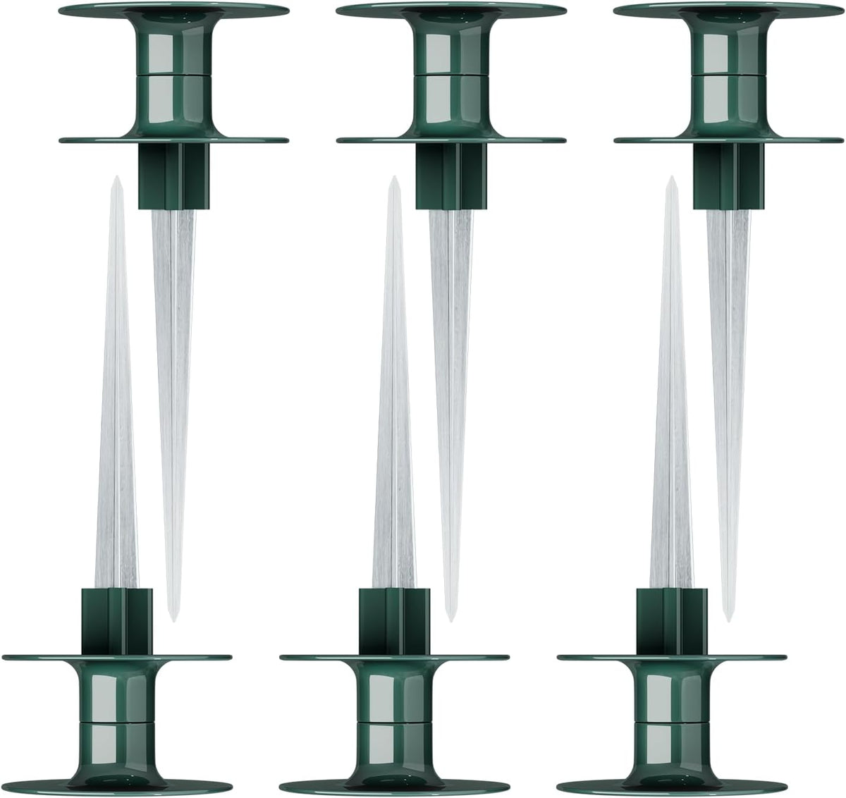 6PCS Garden Hose Guide Spike, 10 Inch Rust Free Zink Sturdy Metal Stake,Heavy Duty Spin Top, Keeps Garden Hose Out of Flower Beds for Plant Protection