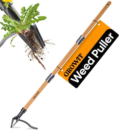 Craft911 Stand Up Weed Puller Tool with Long Handle - Dandelion Weeding Tool, No More Bending