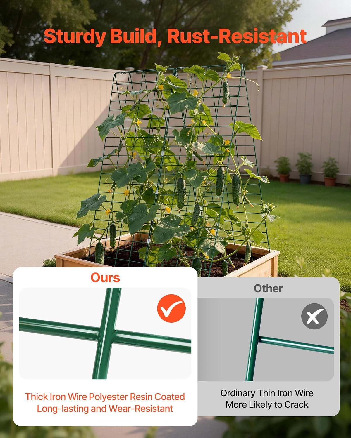 Cucumber Trellis, 46" x 34" Foldable A-Frame Garden Trellises for Raised Bed, 4 Panels, Metal Rustproof Outdoor Climbing Plant Support with 2 Plant Bags for Vine, Peas, Beans, Tomato, Flowers