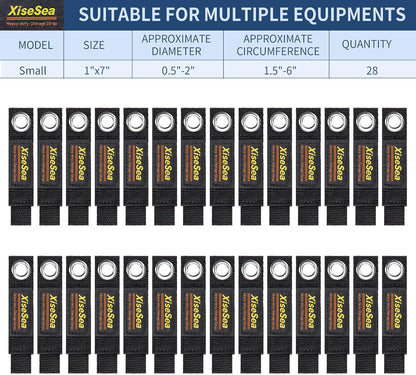 Heavy Duty Storage Straps, Cord Wrap Keeper for Cords, Hoses, Rope, RV, Boat, Garage Organization (NO1-28pcs)