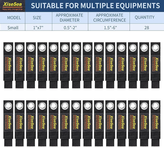Heavy Duty Storage Straps, Cord Wrap Keeper for Cords, Hoses, Rope, RV, Boat, Garage Organization (NO1-28pcs)