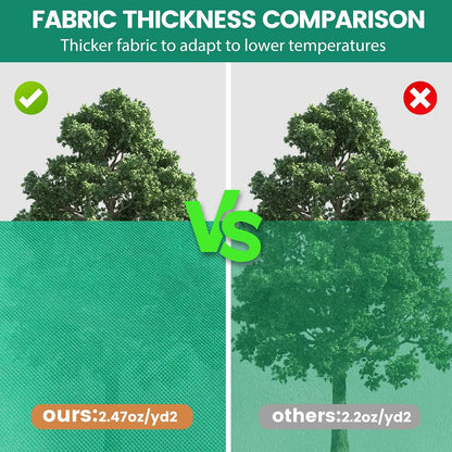 Plant Covers Freeze Protection, 47"W x 70"H Large Frost Cloth Blankets 2.47oz/yd² with Zipper Drawstring, Reusable Frost Tree Covers Shrub Jackets for Winter Outdoor Plants Potted Fruit Tree