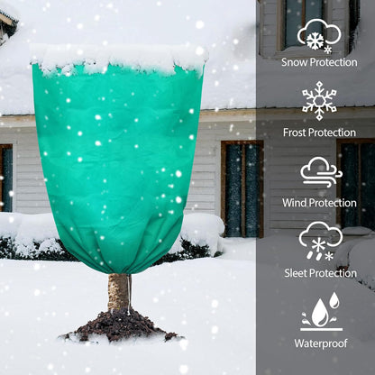Plant Covers Freeze Protection, 47"W x 70"H Large Frost Cloth Blankets 2.47oz/yd² with Zipper Drawstring, Reusable Frost Tree Covers Shrub Jackets for Winter Outdoor Plants Potted Fruit Tree
