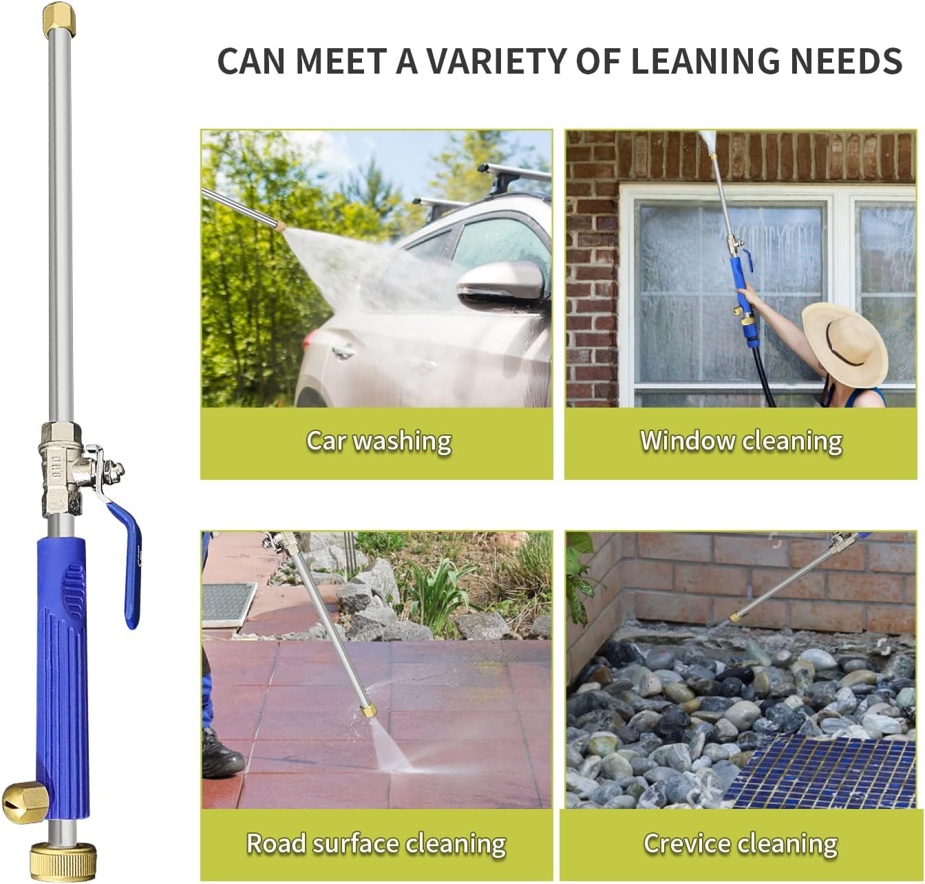 High Pressure Power Washer Wand Hydro Jet Nozzle for Garden Cleaning Car Washing Watering Sprayer Cleaning Tool