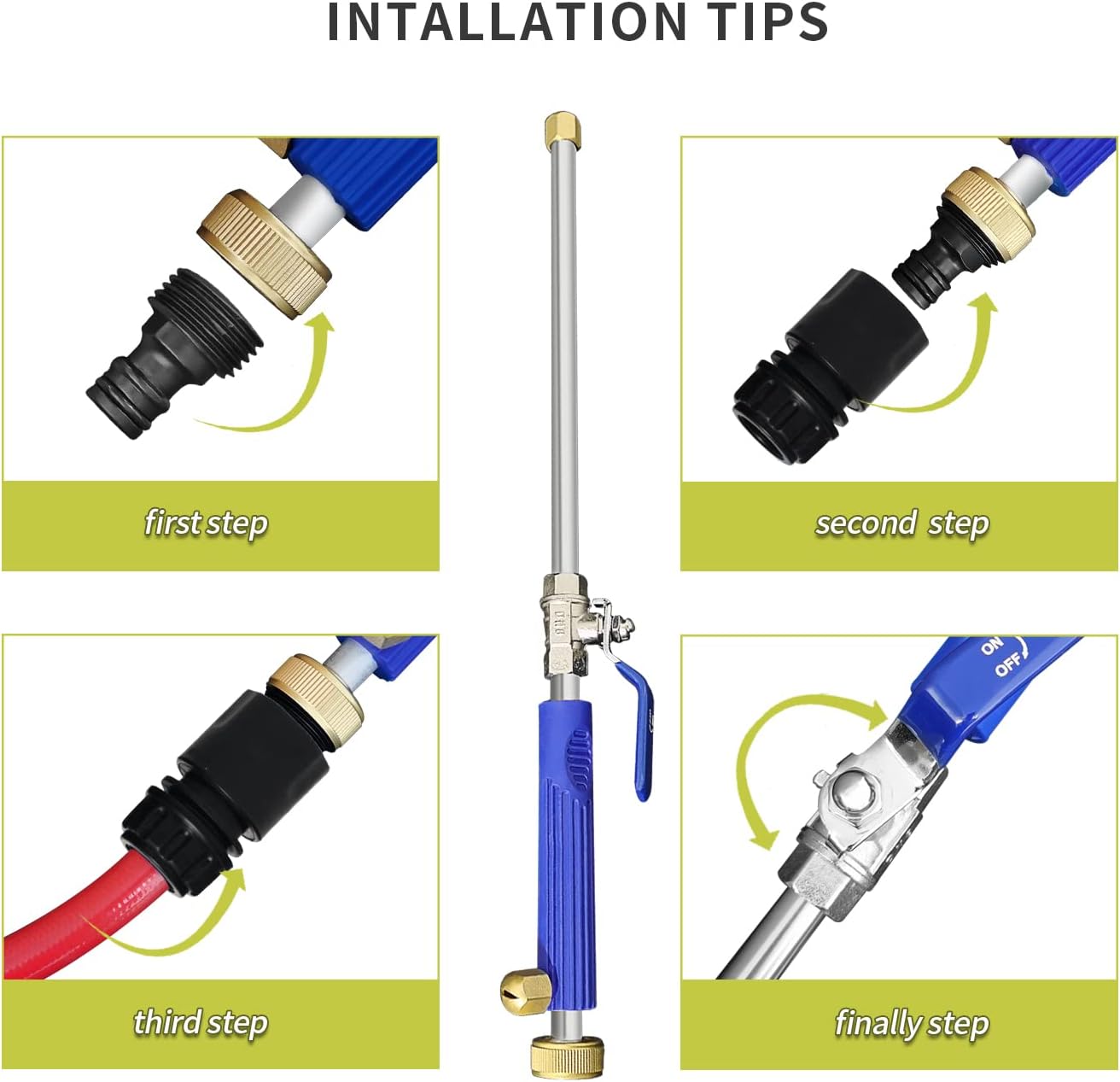 High Pressure Power Washer Wand Hydro Jet Nozzle for Garden Cleaning Car Washing Watering Sprayer Cleaning Tool