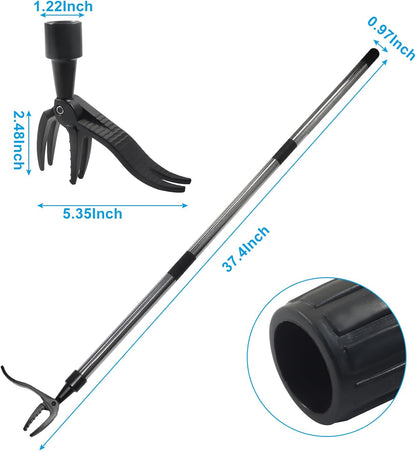 Weed Puller, Black Claw & Long Silver Metal Handle, 46",1 Pc