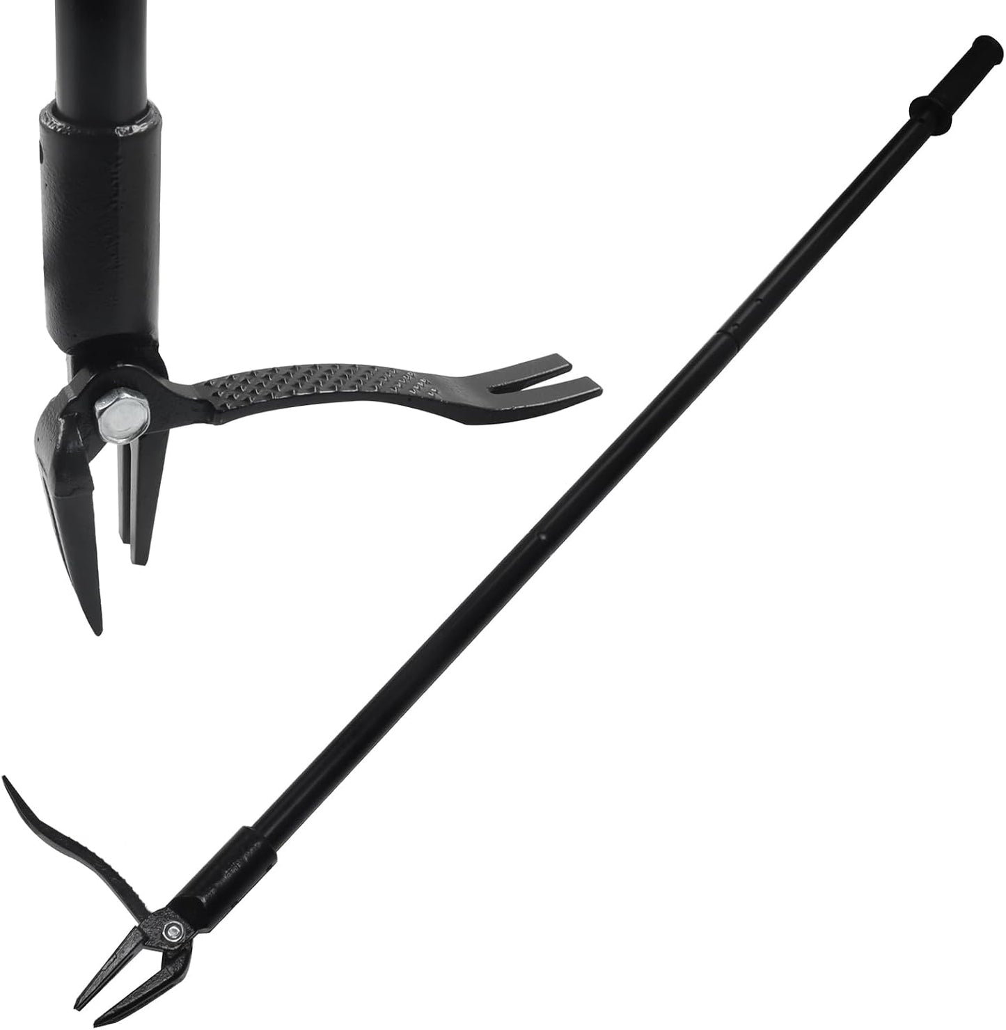 Weed Puller, Black Claw & Long Silver Metal Handle, 46",1 Pc