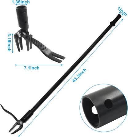 Weed Puller, Black Claw & Long Silver Metal Handle, 46",1 Pc