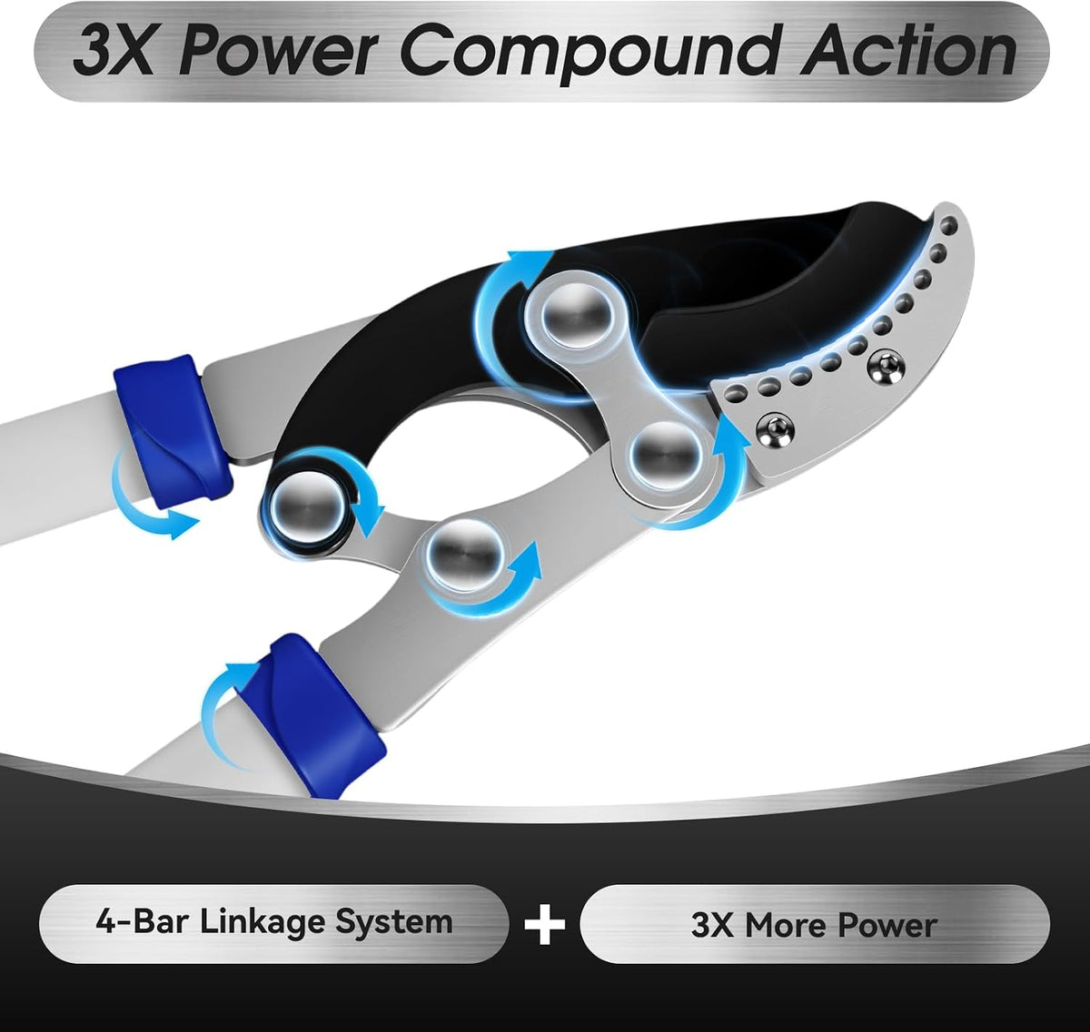 Loppers for Tree Trimming with Compound Action, 30 Inch Tree Trimmer, Thick Branch Cutter with ⌀ 2 Inch Cutting Capacity, Chops Thick Branches with Ease