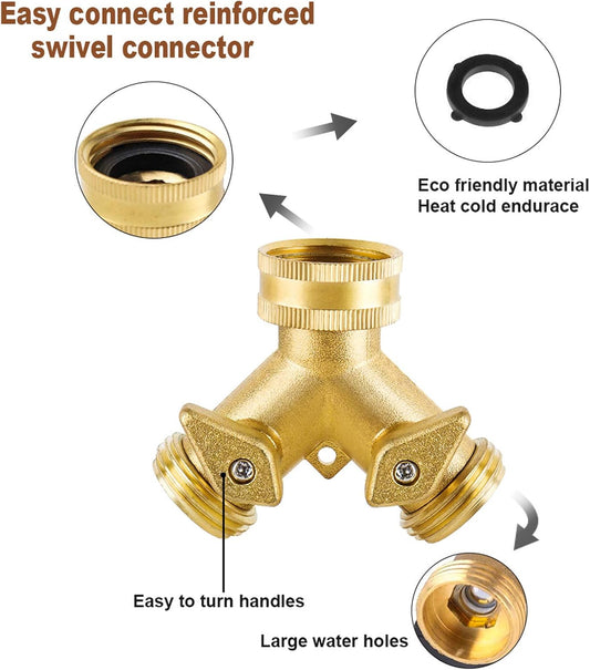 Hose Splitter 2 Way, Garden Hose Splitter, Outdoor Hose Connector