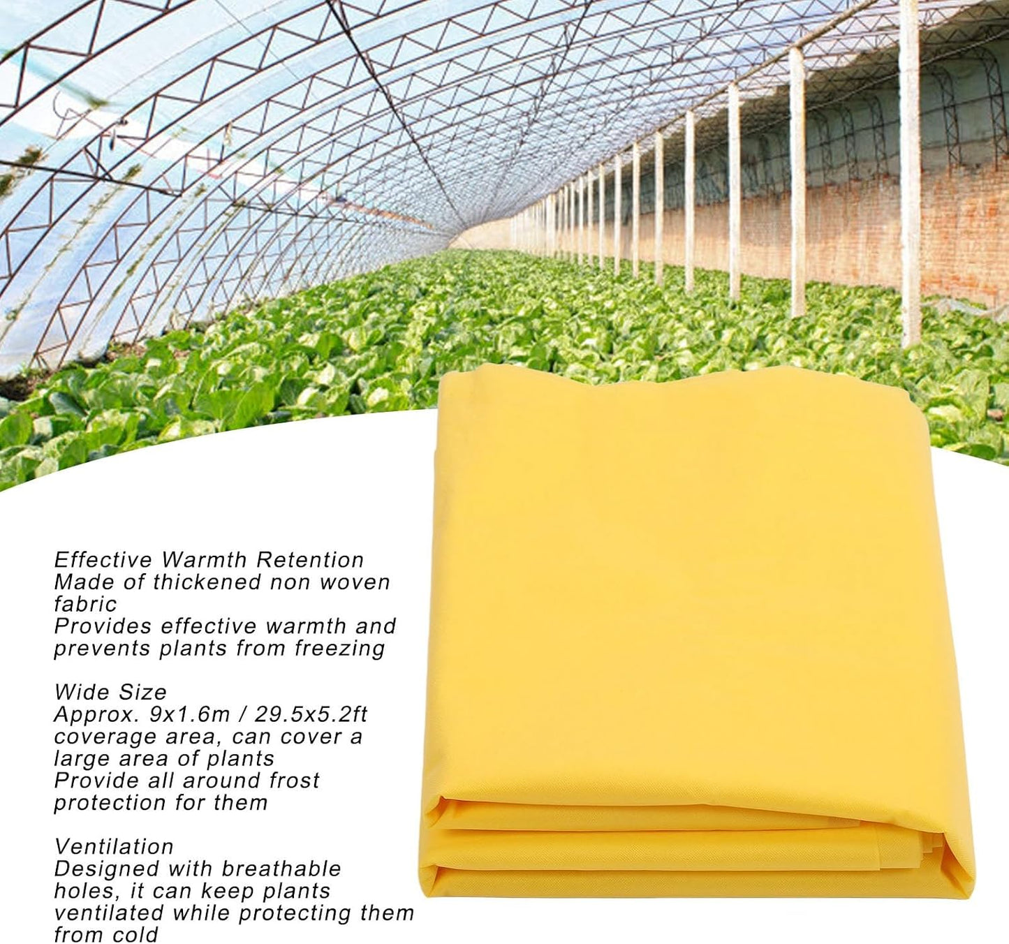 Plant Covers Freeze Protection, 29.5ft×5.2ft Frost Blankets for Outdoor Plants, Garden Fabric Plant Floating Row Cover, Winter Frost Cloth Plant Freeze for Cold