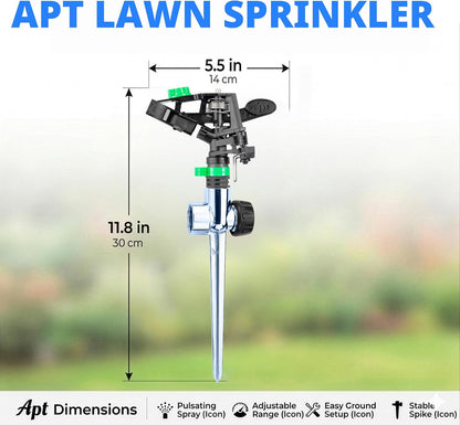 APT Sprinklers for Yard Lawn & Garden| 80 to 5800 Sq Ft Adjustable (2-Pack)