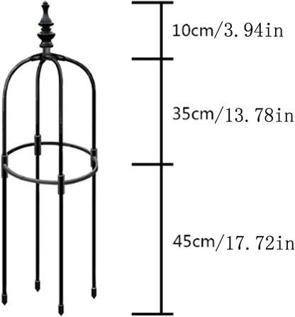 Garden Obelisk Trellis for Climbing Plants 2FT/3FT/4FT/5FT Rose Bush Round Trellis for Pots Rustproof Plastic & Metal Plant Flower Trellises for Clematis Vine Support Outdoor Indoor (3FT)