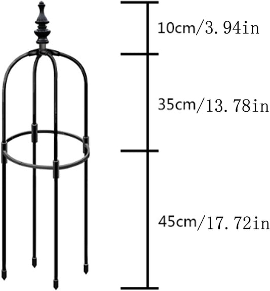 Garden Obelisk Trellis for Climbing Plants 2FT/3FT/4FT/5FT Rose Bush Round Trellis for Pots Rustproof Plastic & Metal Plant Flower Trellises for Clematis Vine Support Outdoor Indoor (3FT)