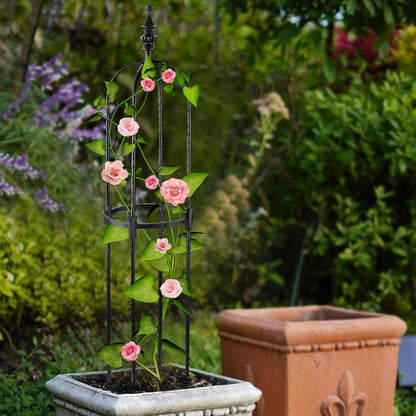 Garden Obelisk Trellis for Climbing Plants 2FT/3FT/4FT/5FT Rose Bush Round Trellis for Pots Rustproof Plastic & Metal Plant Flower Trellises for Clematis Vine Support Outdoor Indoor (3FT)