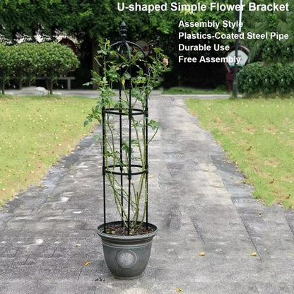 Garden Obelisk Trellis for Climbing Plants 2FT/3FT/4FT/5FT Rose Bush Round Trellis for Pots Rustproof Plastic & Metal Plant Flower Trellises for Clematis Vine Support Outdoor Indoor (3FT)