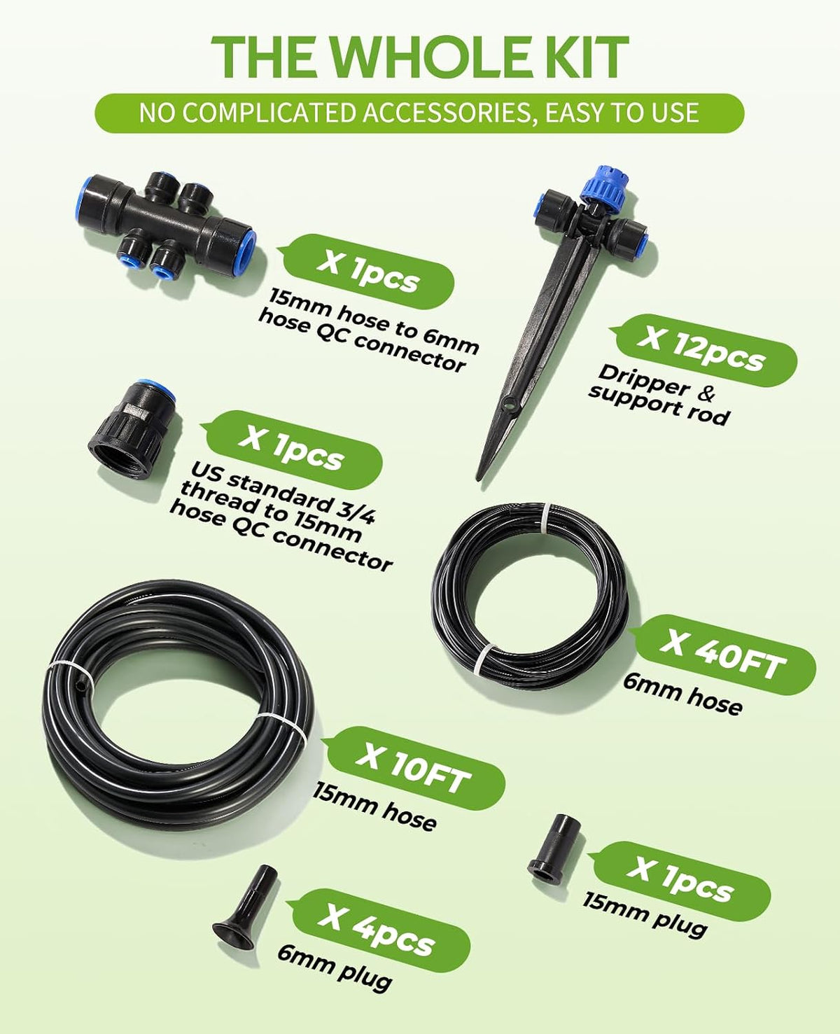 220FT Garden Drip Irrigation Kit for Large Gardens