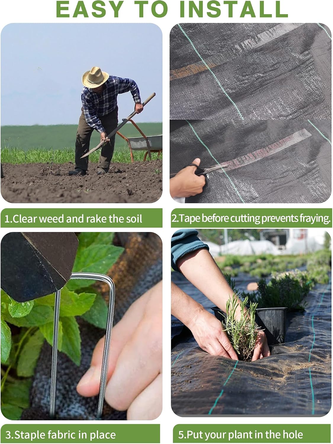 Weed Barrier Landscape Fabric Heavy Duty Geotextile 2.6ftx100ft