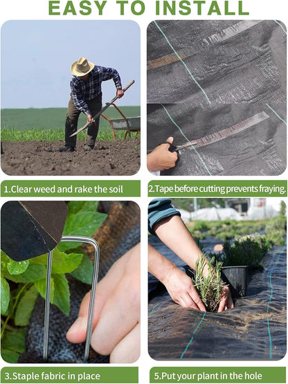 Weed Barrier Landscape Fabric Heavy Duty Geotextile 2.6ftx100ft