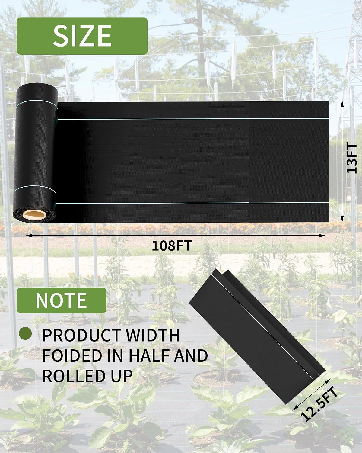 Weed Barrier Landscape Fabric Heavy Duty Geotextile 2.6ftx100ft