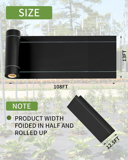 Weed Barrier Landscape Fabric Heavy Duty Geotextile 2.6ftx100ft