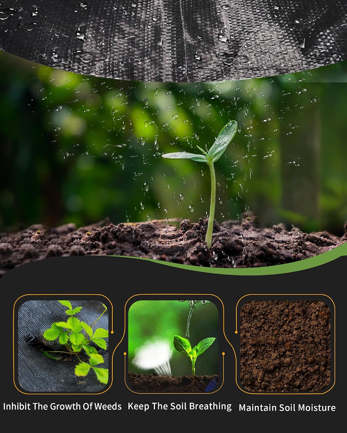 Weed Barrier Landscape Fabric Heavy Duty Geotextile 2.6ftx100ft