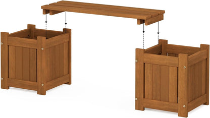 Furinno FG17478 Tioman Outdoor Patio Furniture Hardwood Potting Bench, Natural